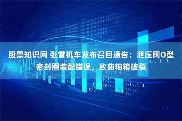 股票知识网 张雪机车发布召回通告：泄压阀O型密封圈装配错误，致曲轴箱破裂